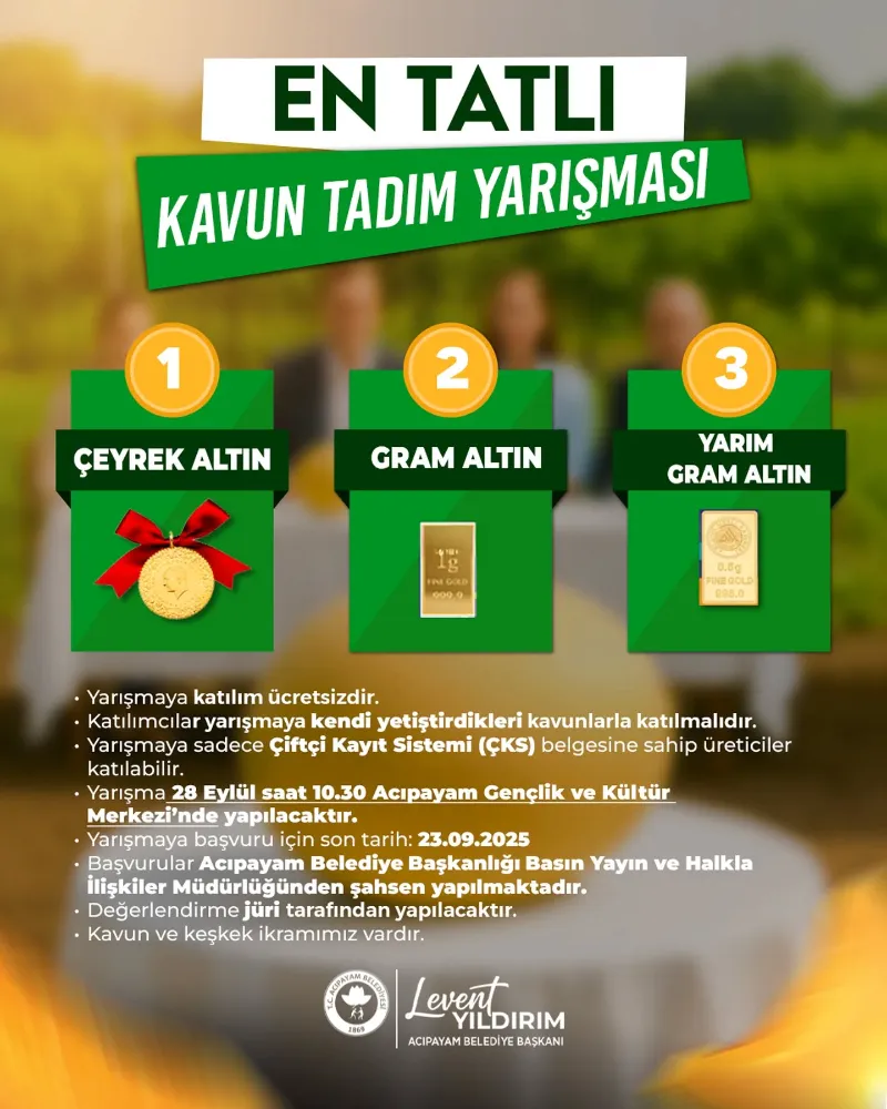 Acıpayam’da Kavun Tadım Yarışması İçin Geri Sayım Başladı!