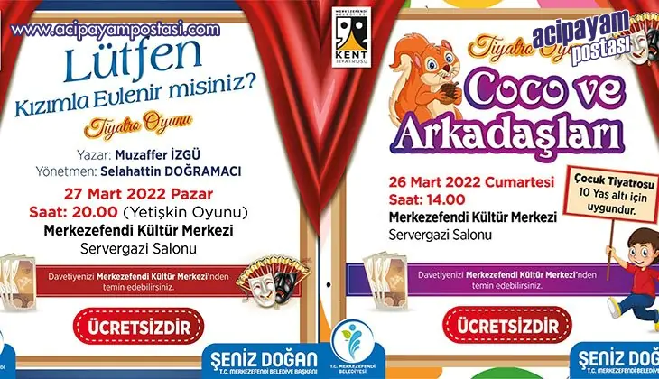 27 MART
                    DÜNYA TİYATRO GÜNÜ’NE ÖZEL İKİ
                    OYUN