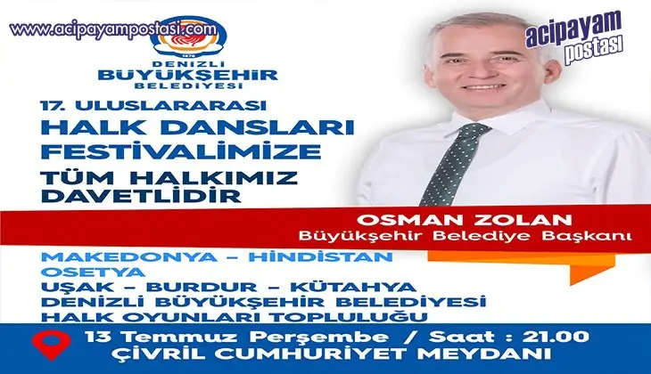 Uluslararası Halk Dansları Bu Yıl Çivril
                    de düzenleniyor